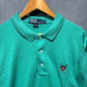 Polo Ralph Lauren Polo Shirt XXL Off White Logo Crest Golf Club Fine Cotton